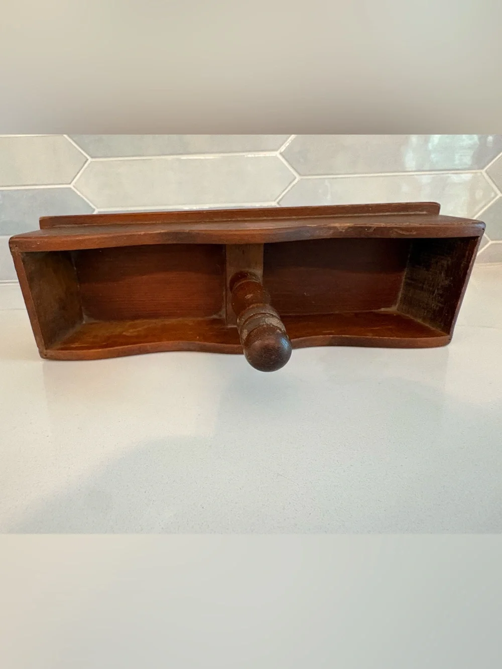 Vintage Wooden Cracker Caddy/ Utensil Tray - Farmhouse Spindle Organizer